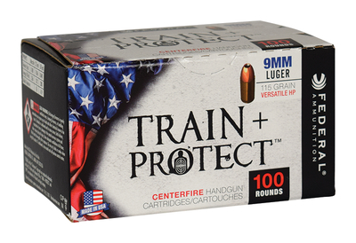Buy Federal Train + Protect 9mm 115 Grain VHP 100 Per Box Online